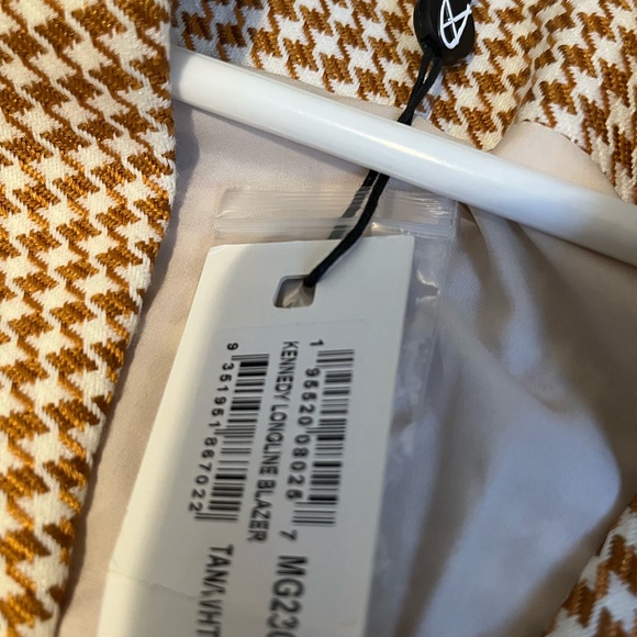 MINKPINK Kennedy Longline Blazer mini dress In Tan/white In Beige mrsp$161 - Picture 5 of 7